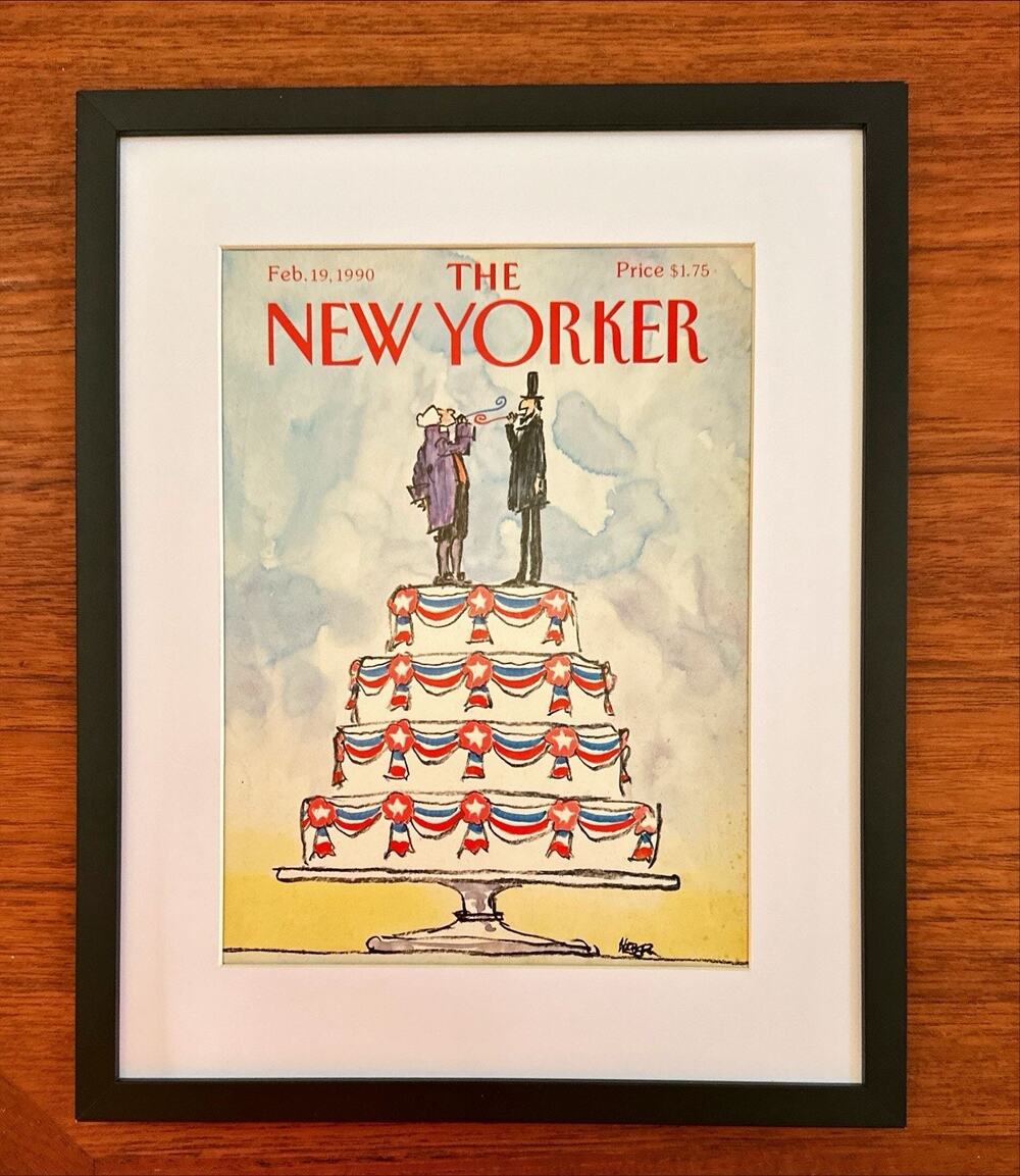 Framed 1990 The New Yorker February 19 Magazine Cover Robert Weber